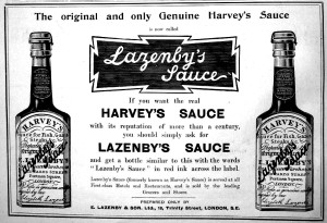 Image of an advert for Harvey's sauce